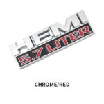 HEMI 5.7 LITER Emblem - CHROME/RED